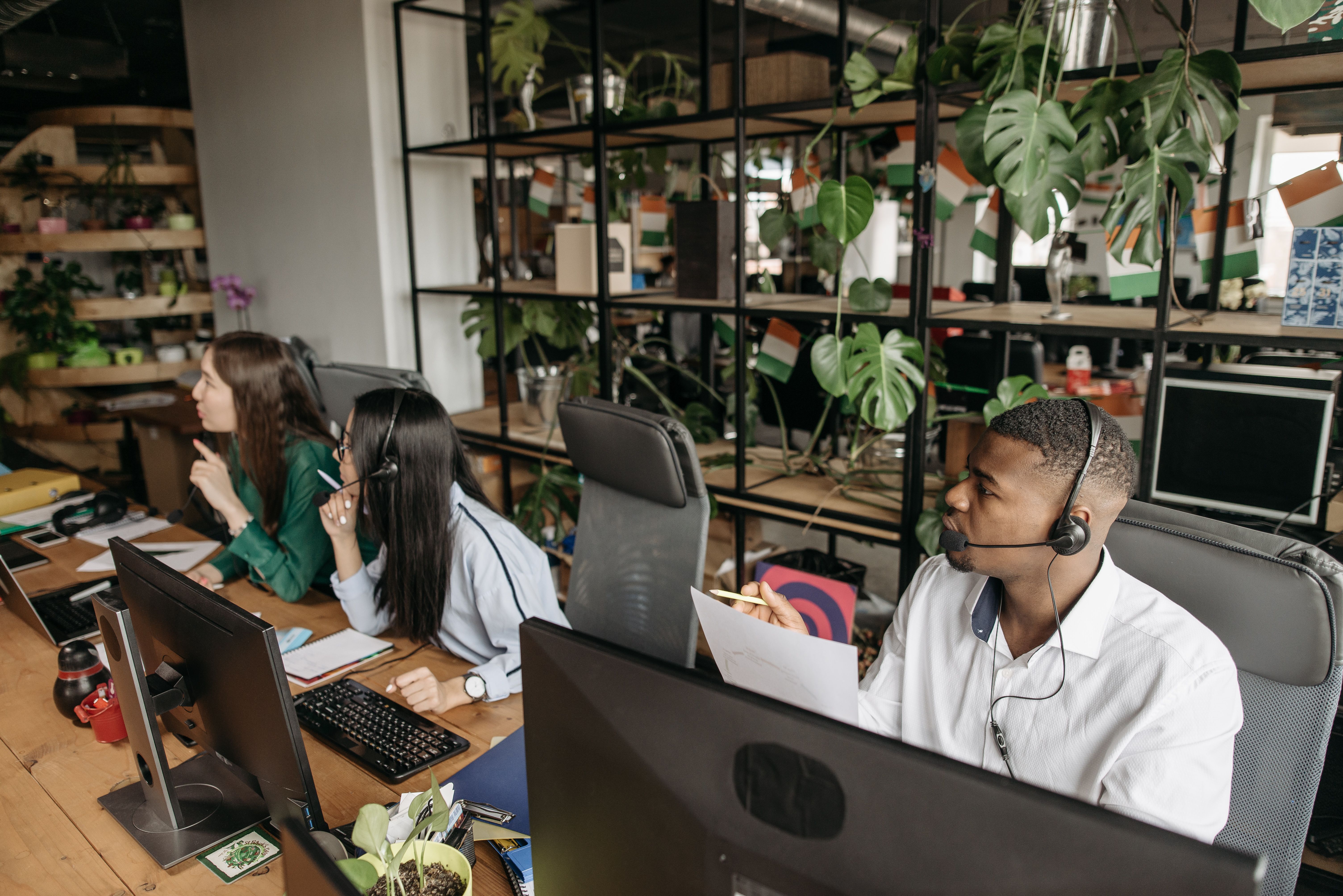 Professional IT team at work